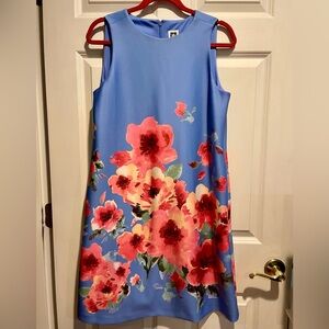 Anne Klein Blue & Pink Floral Dress Sz 6